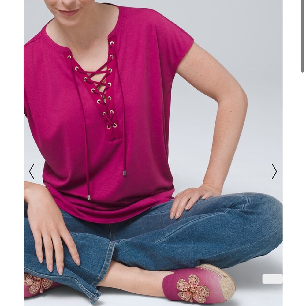 WHBM Fuchsia Pink Summer T Shirt Blouse Top
